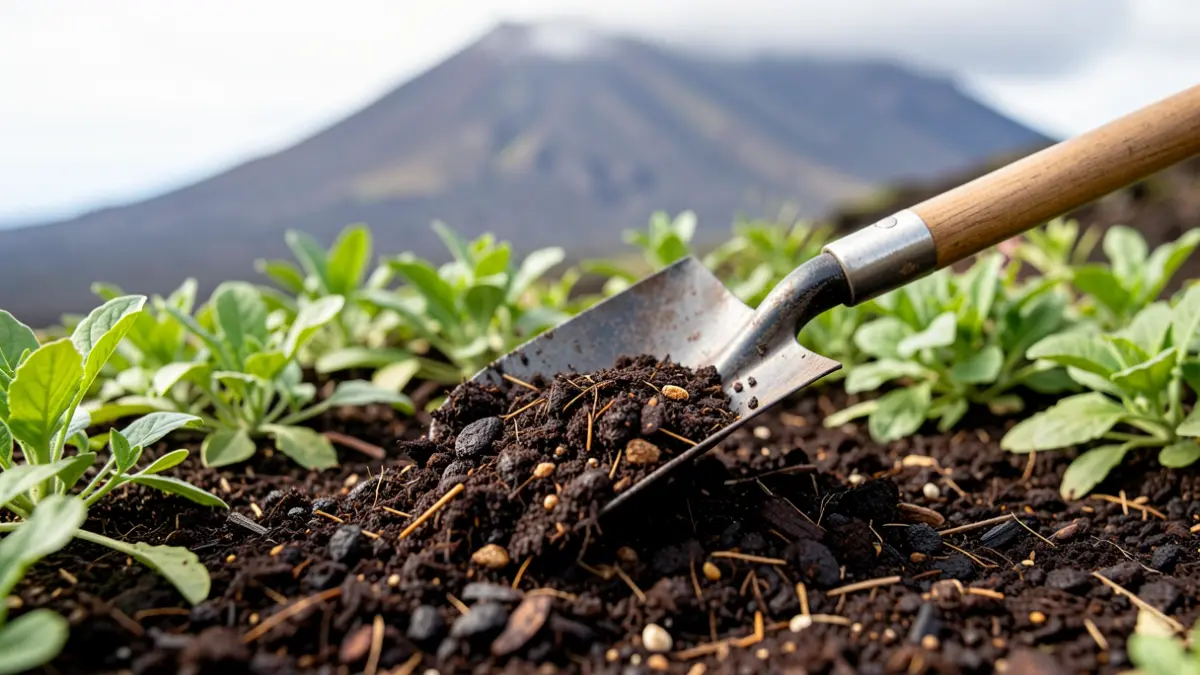 High-quality organic compost transformed from plant waste, ready to enhance gardens in San Bartolomé de Tirajana.