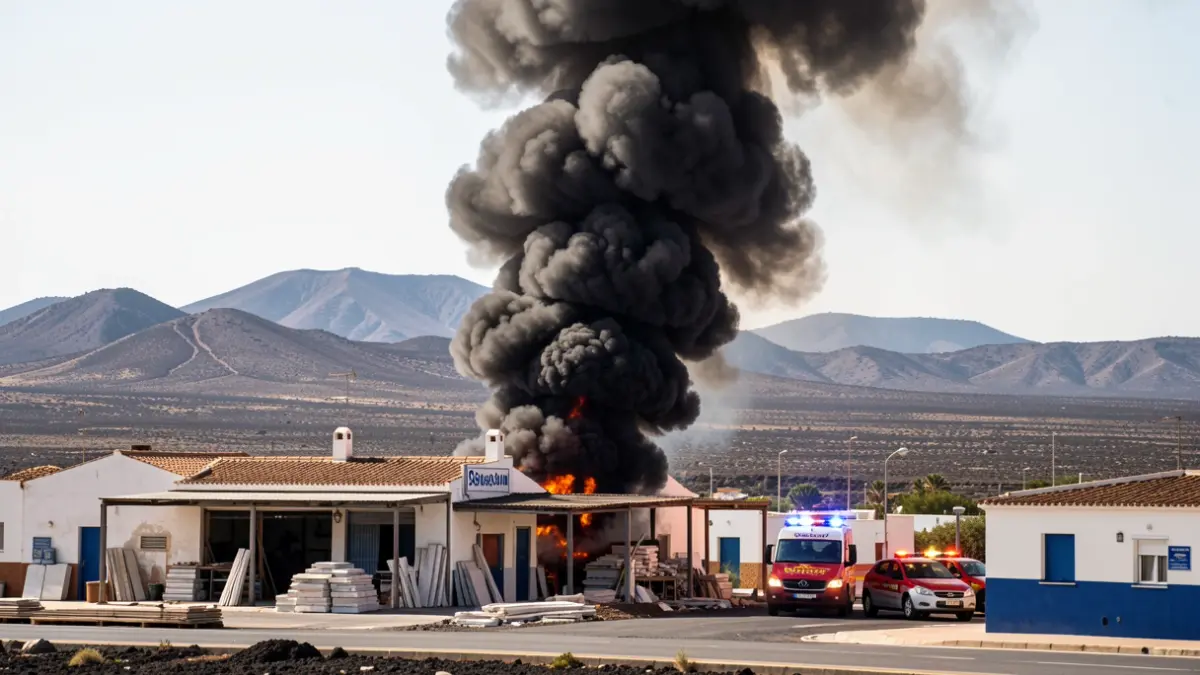 Imagen genérica de una columna de humo negro de un incendio en Telde.