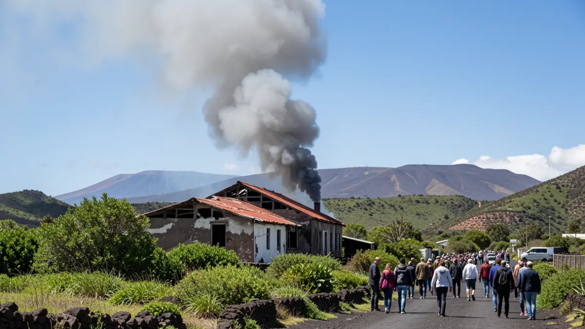 Imagen genérica de humo saliendo de un edificio abandonado en Tenerife.