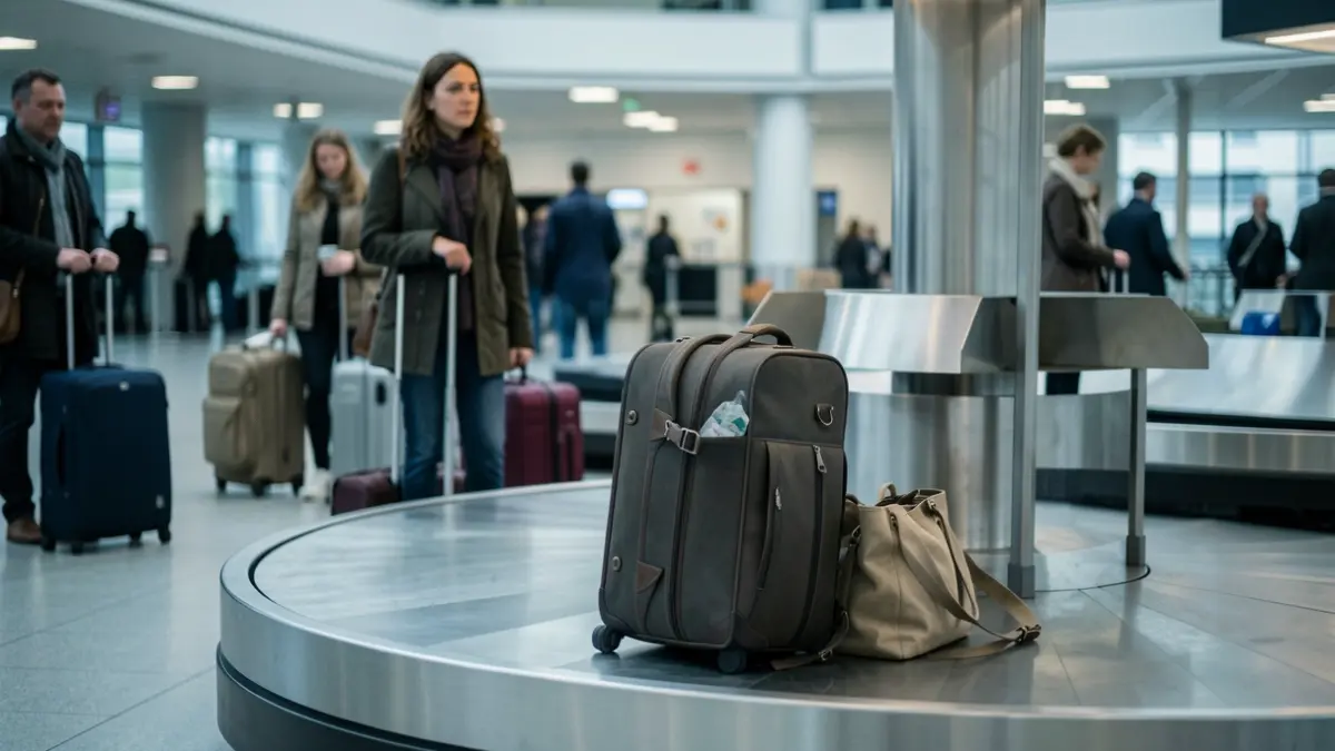 Imagen genérica de una maleta perdida en una cinta de aeropuerto.