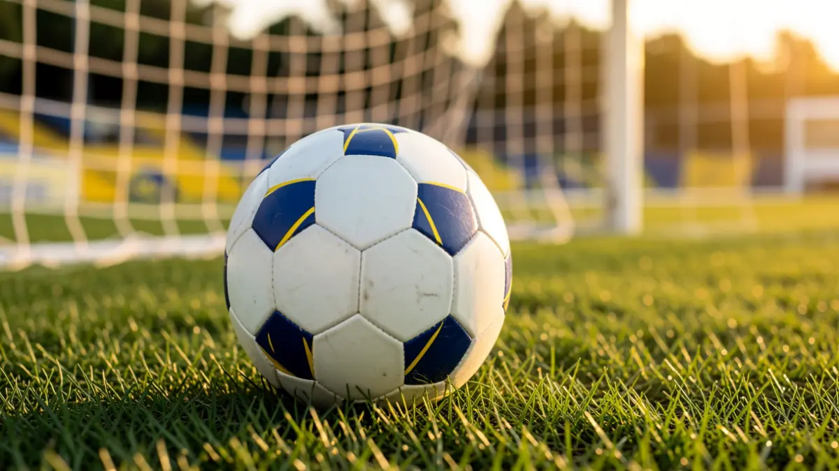 Generic image of a soccer ball on grass.