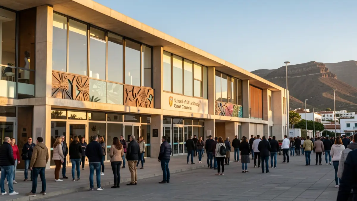 Facade of the School of Art and Design of Gran Canaria.