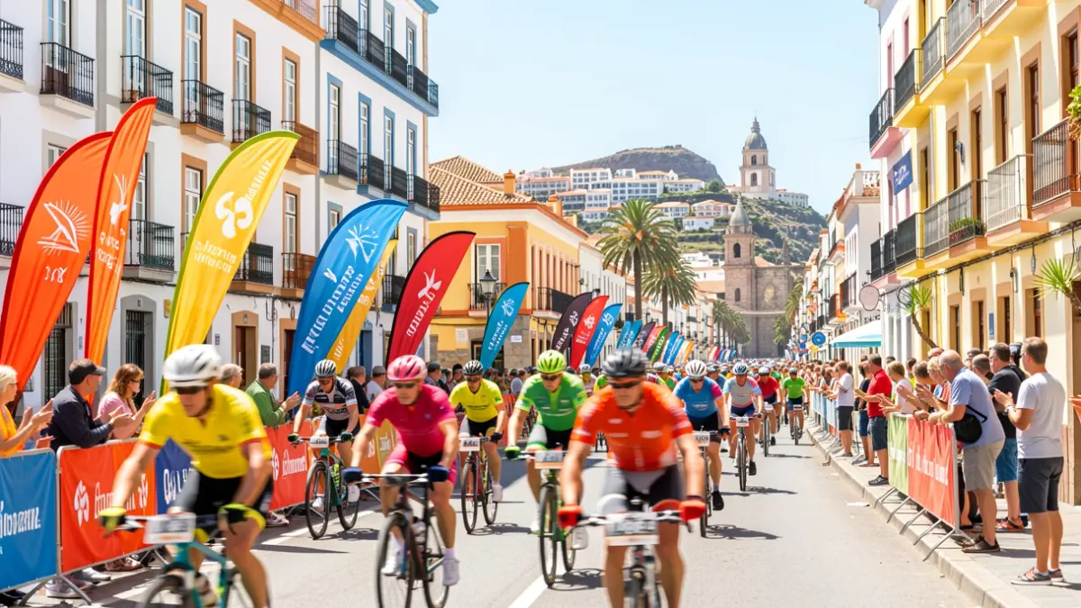 Imagen genérica de una fiesta de la bicicleta en Santa Cruz de Tenerife con ciclistas y público.