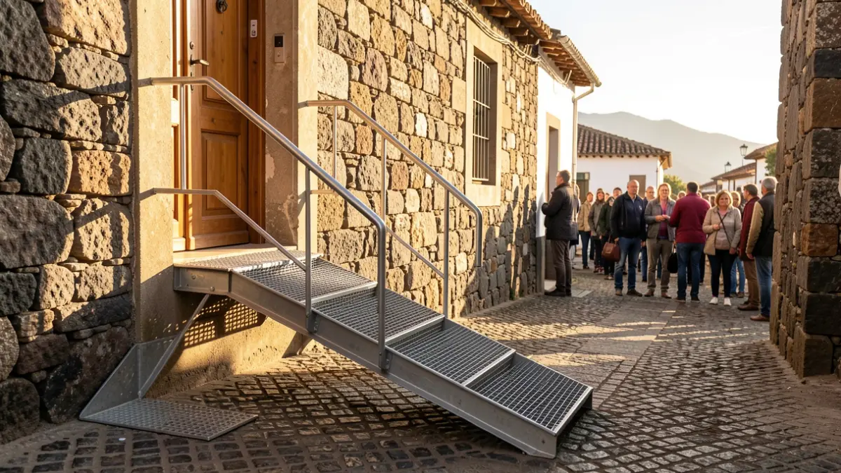 Image of an access ramp installed in a home to improve mobility.