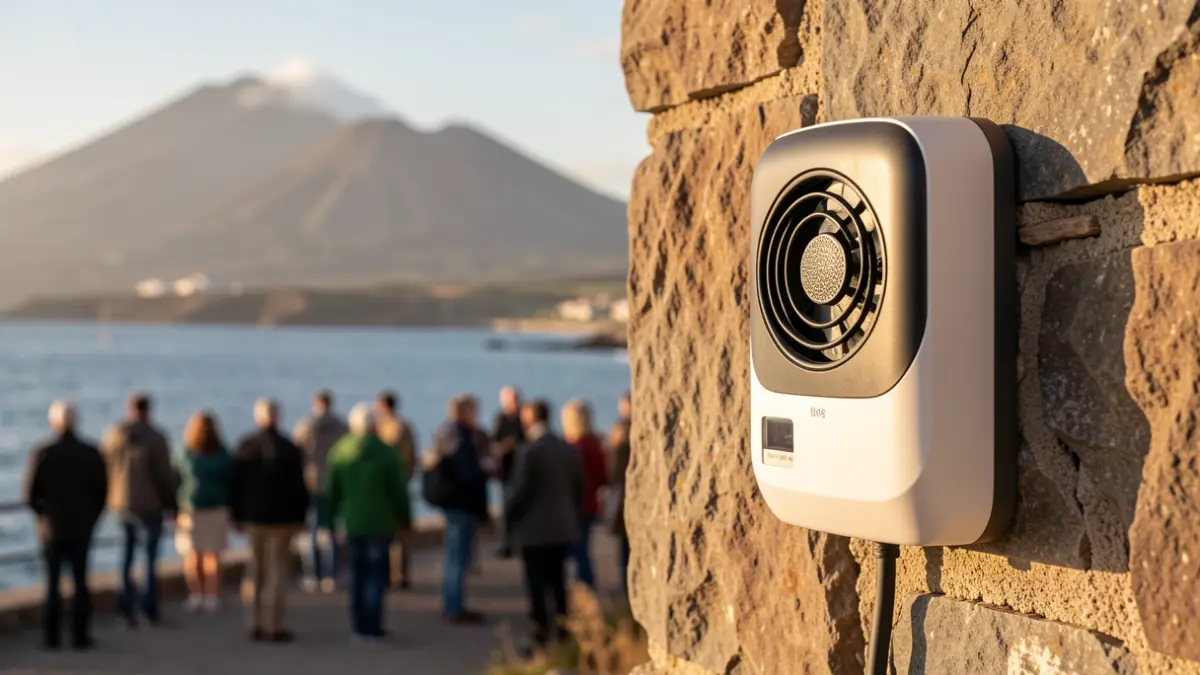 Air quality sensor installed in a coastal area of La Palma.