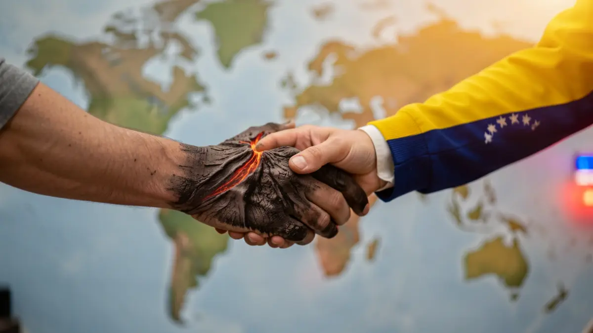 Imagen simbólica de solidaridad entre La Palma y Venezuela tras los terremotos.