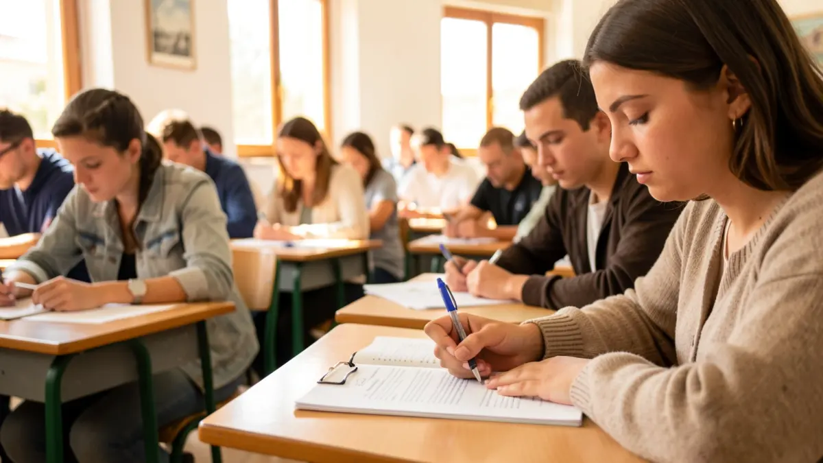 Imagen genérica de estudiantes realizando un examen en Canarias.