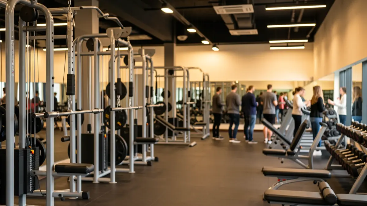 Imagen genérica de un gimnasio moderno con equipamiento de entrenamiento funcional.