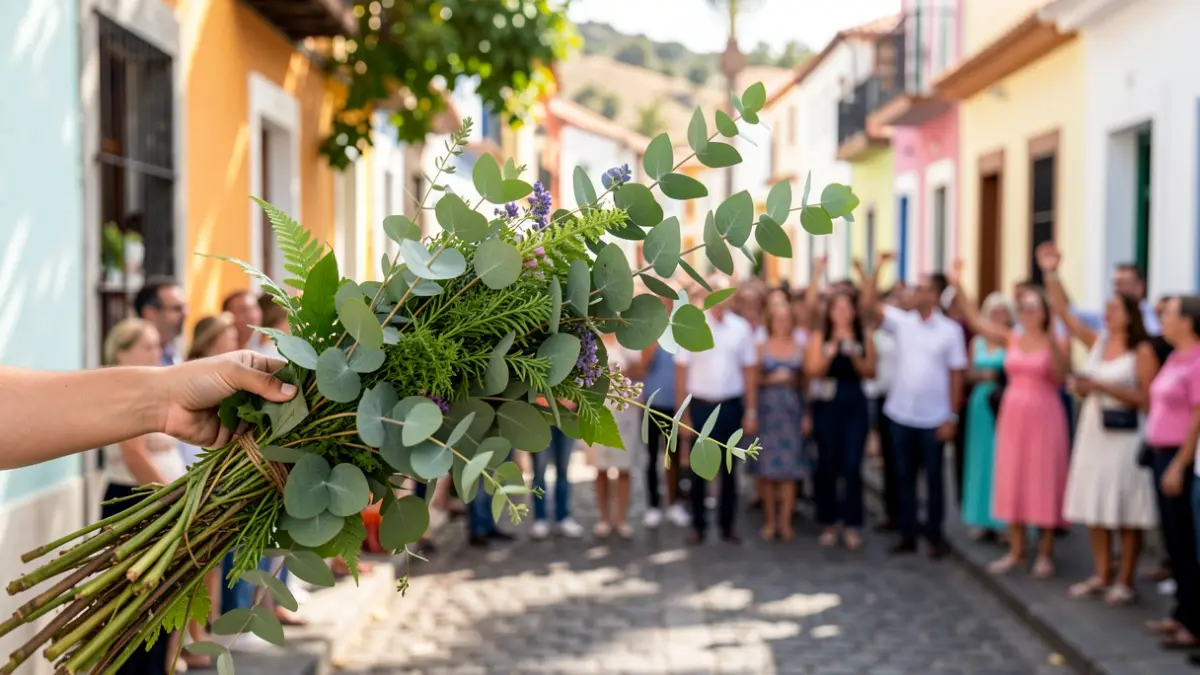 Lush branch carried during the San Pedro festival in the Agaete Valley.