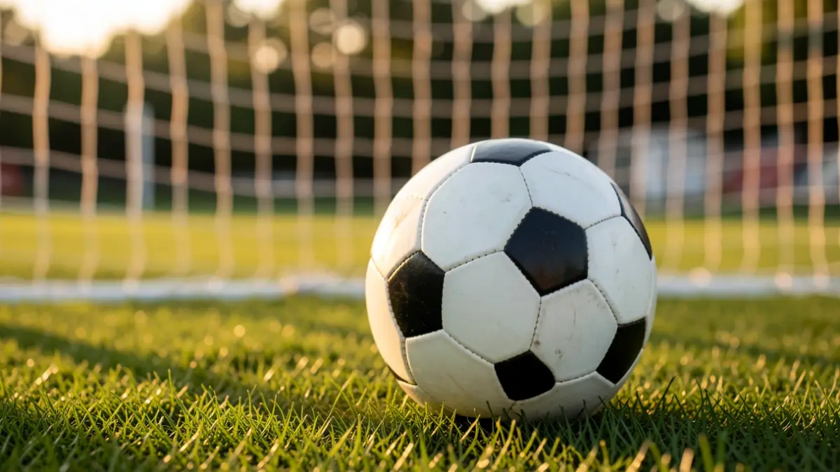 Generic image of a soccer ball on grass at sunset, symbolizing the tension of an important exam.