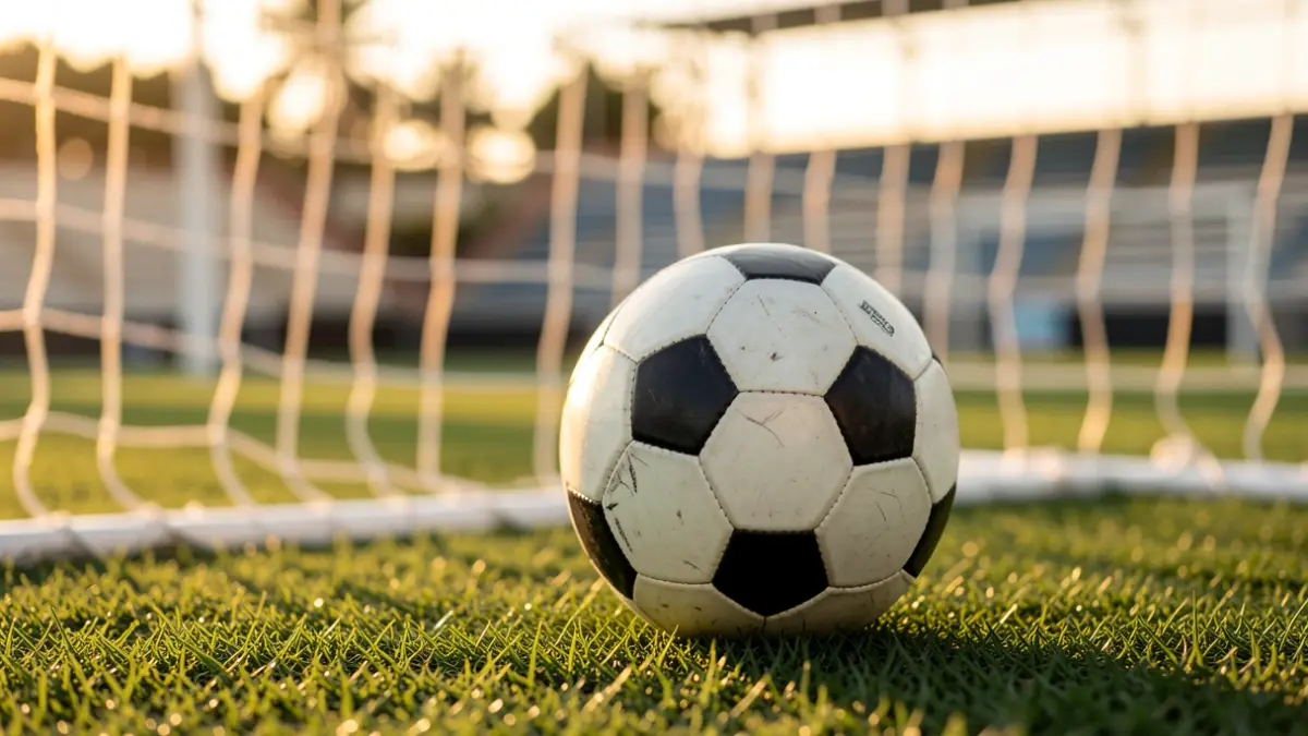 Generic image of a soccer ball on a stadium field.