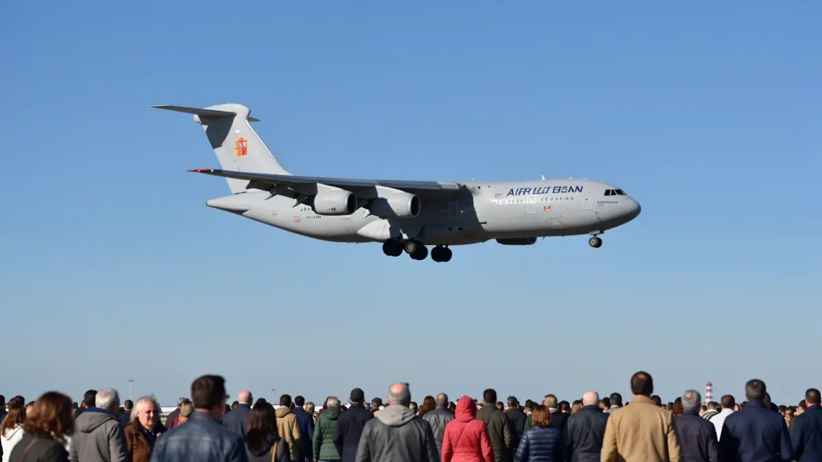 Imagen genérica de un avión de transporte militar español en vuelo.