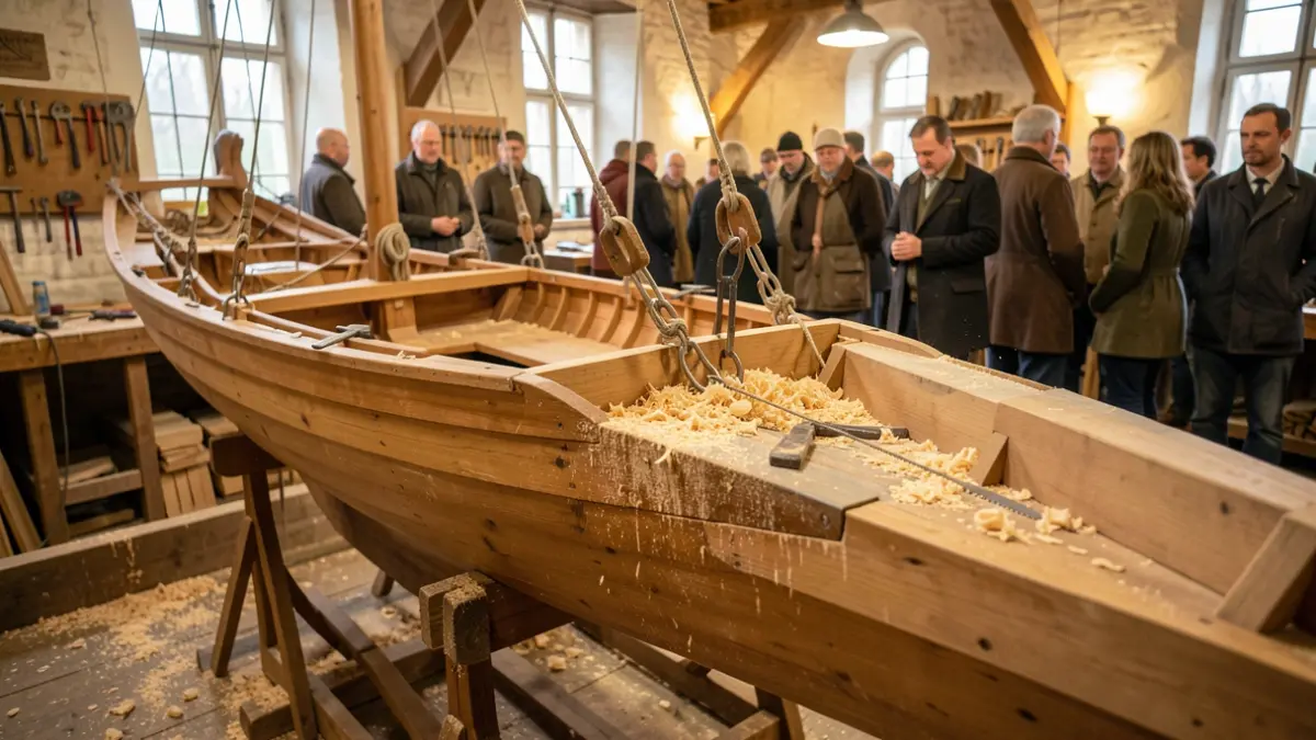 Generic image of the artisanal construction of a Latin sail boat.