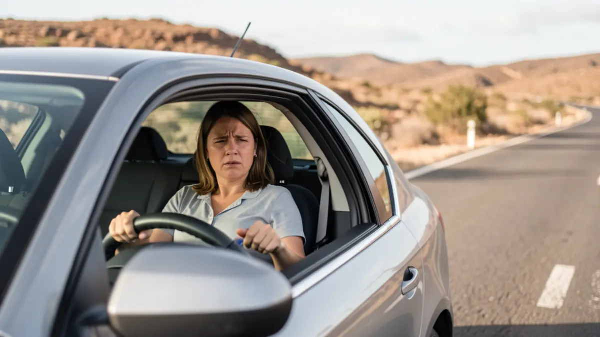 Imagen genérica de una mujer embarazada en un coche en Fuerteventura.