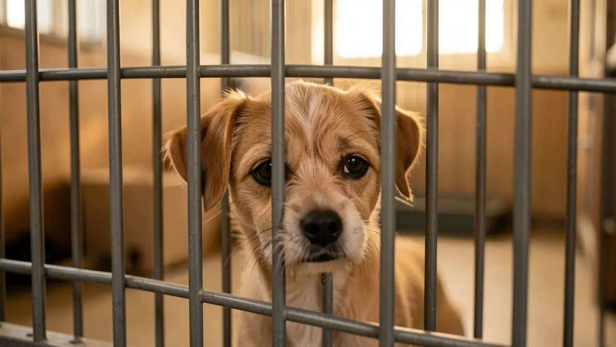 Generic image of a dog in a shelter.