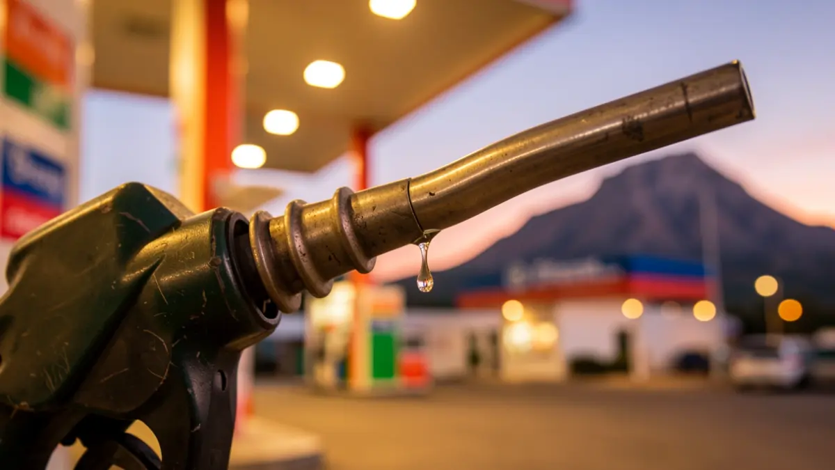 Imagen genérica de una manguera de gasolinera al atardecer.