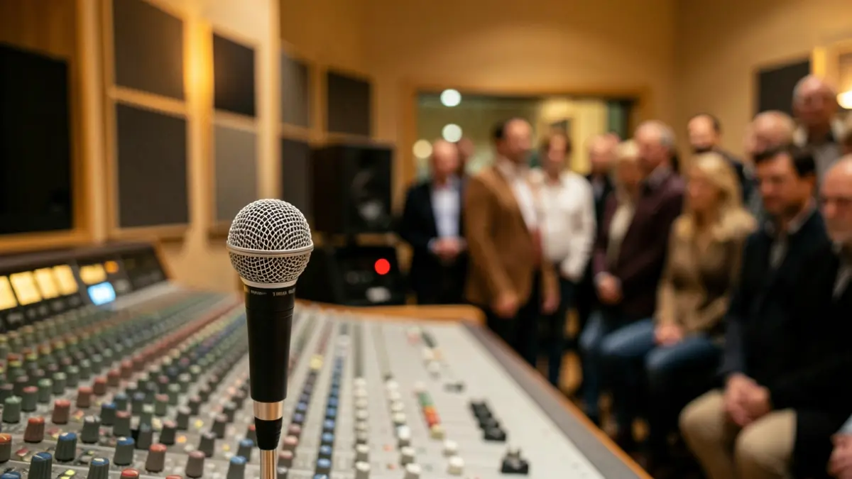 Generic image of a music recording studio.