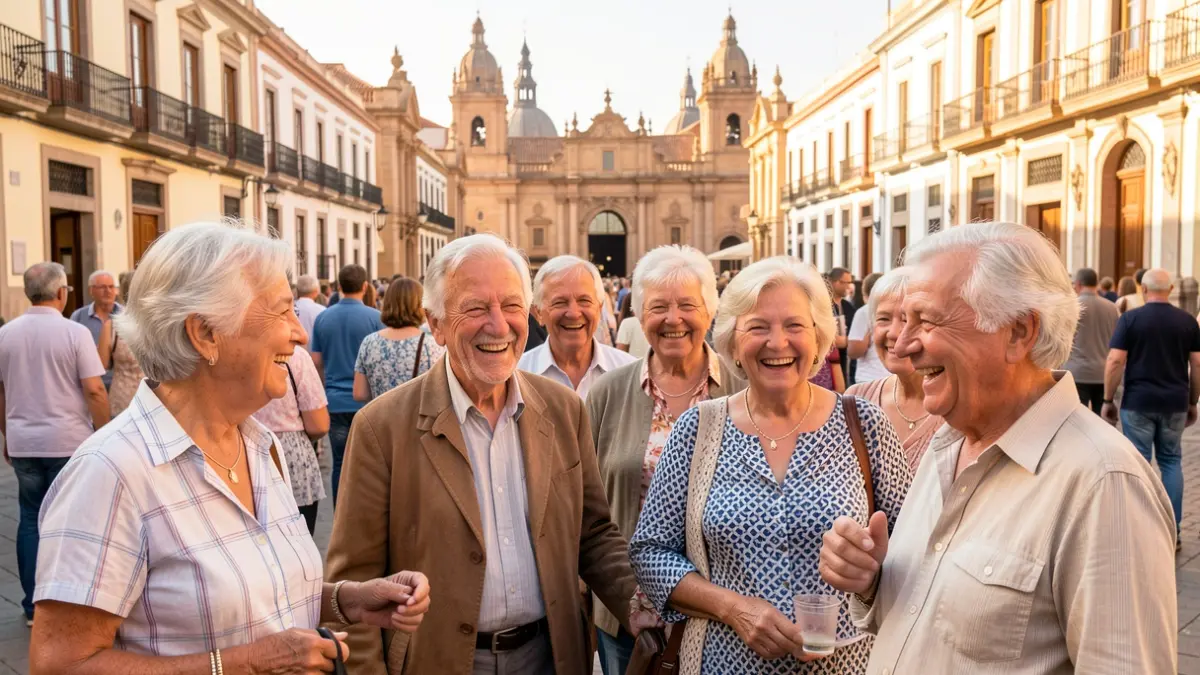 Imagen genérica de personas mayores disfrutando de un viaje cultural por España.