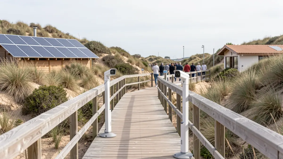 Smart videometry cameras installed in the Maspalomas Dunes as part of a sustainable tourism project.