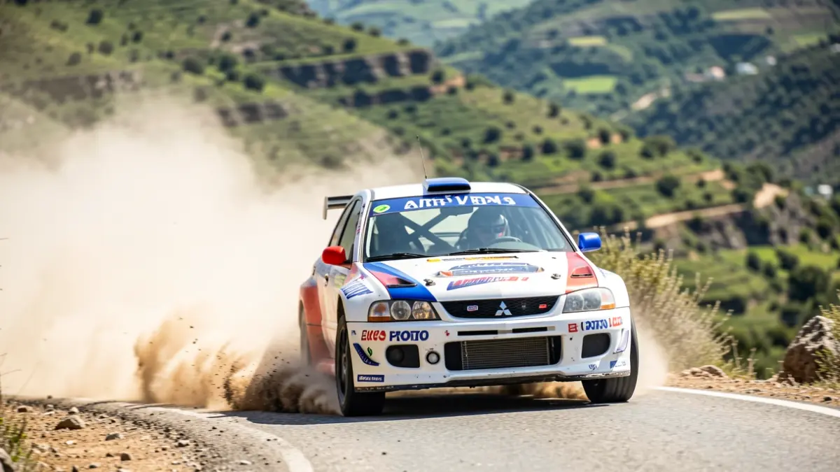 Generic image of a Mitsubishi Lancer EVO-V Proto rally car competing in the Subida a Arucas.