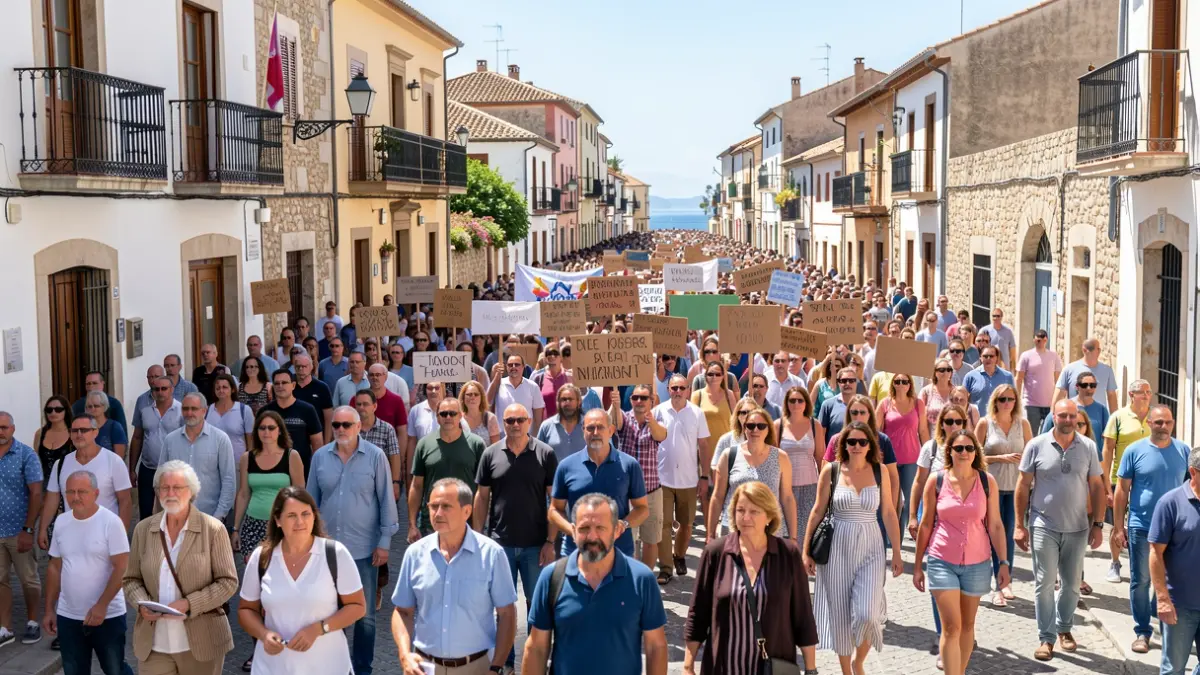 Generic image of a citizen protest in a coastal town.