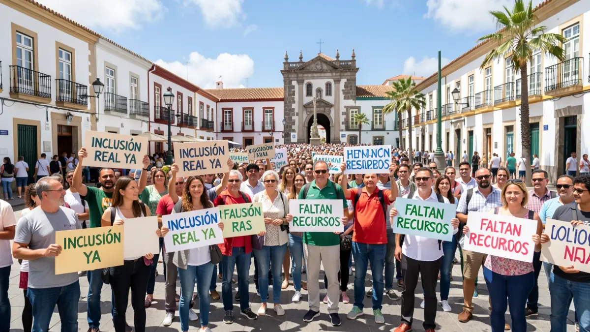 Protest for inclusive public education in the Canary Islands.