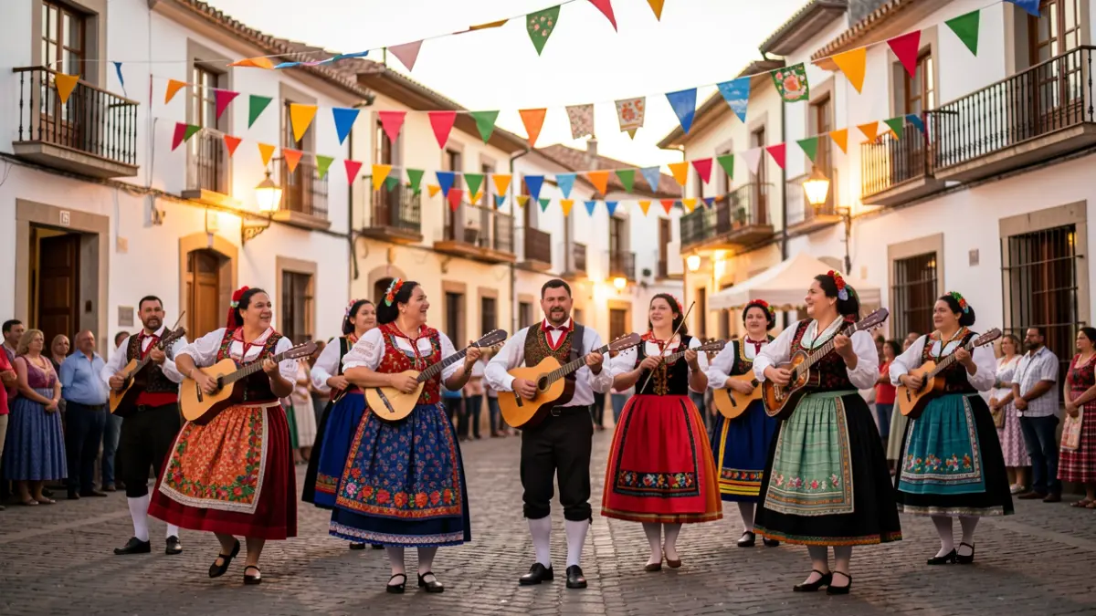 Generic image of a Canarian folk festival with music and dance.