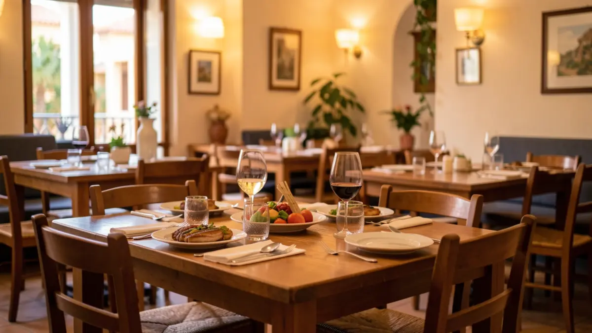 Generic image of the interior of a cozy restaurant in the Canary Islands.