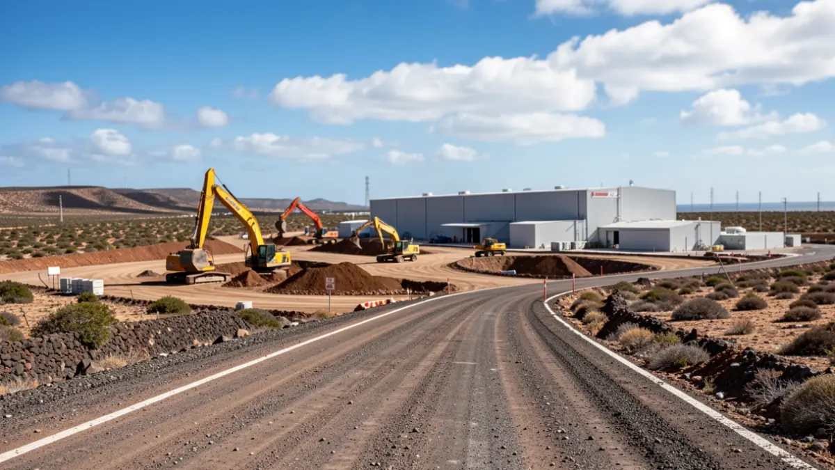 Generic image of road construction works in Gran Canaria.