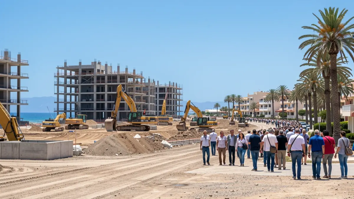 Construction work for the Impulsa Maspalomas project.