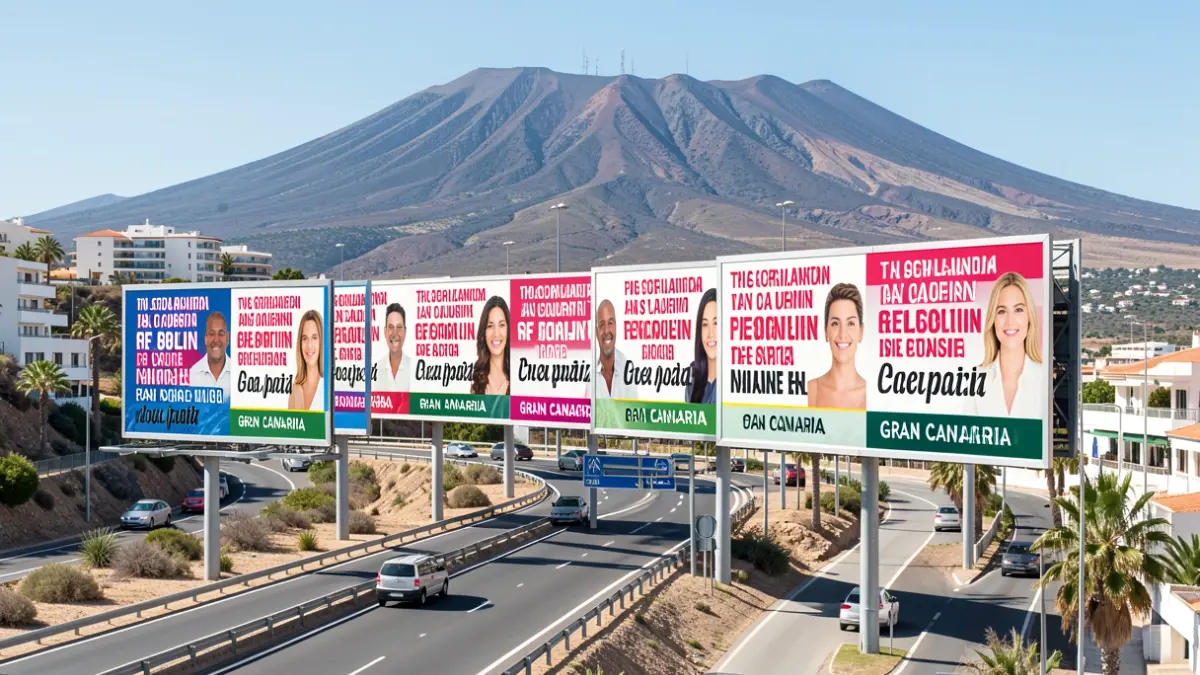 Imagen genérica de vallas publicitarias políticas en Gran Canaria.