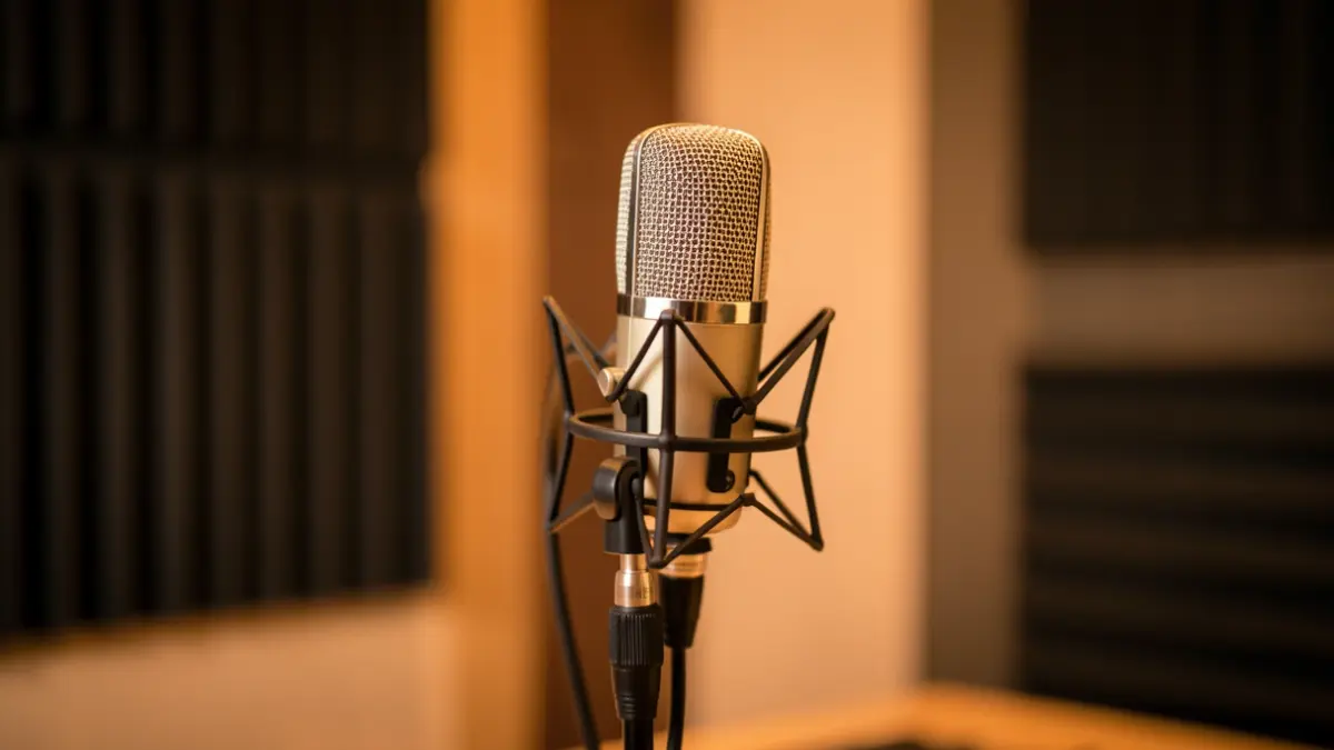 Imagen genérica de un micrófono de radio en un estudio.