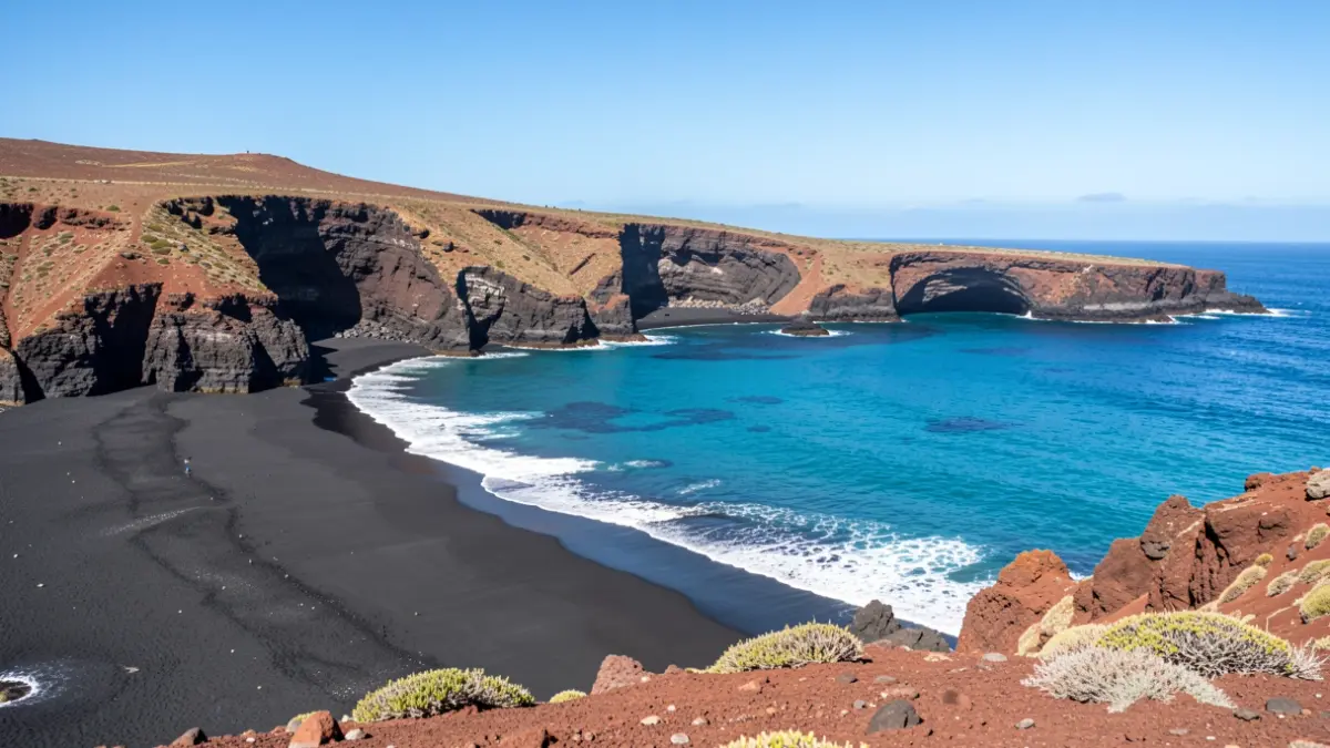 Generic image of volcanic beaches and hidden coves in Lanzarote and La Graciosa.