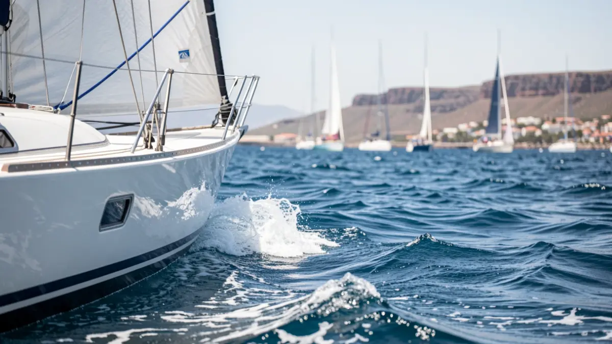 Imagen de un velero compitiendo en aguas de Gran Canaria.