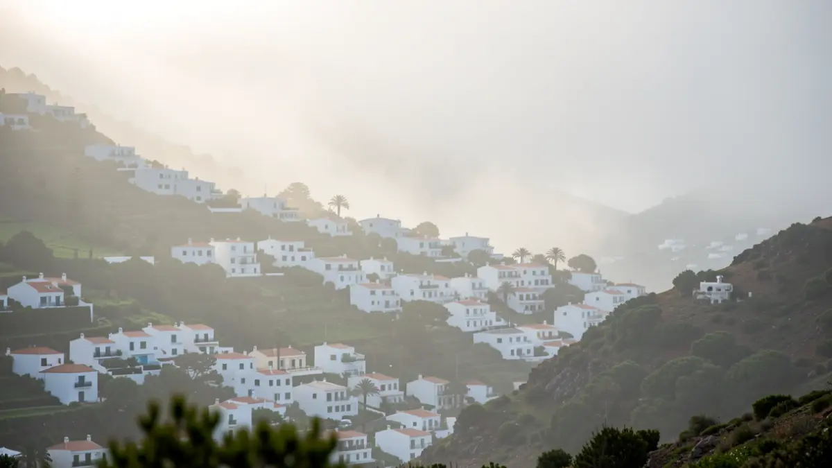 Generic image of morning fog covering a town in the Canary Islands.
