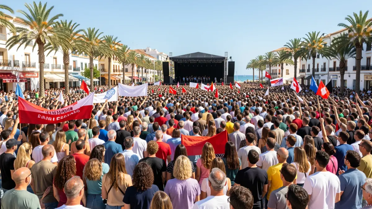 Imagen genérica de un mitin político multitudinario en Gran Canaria.