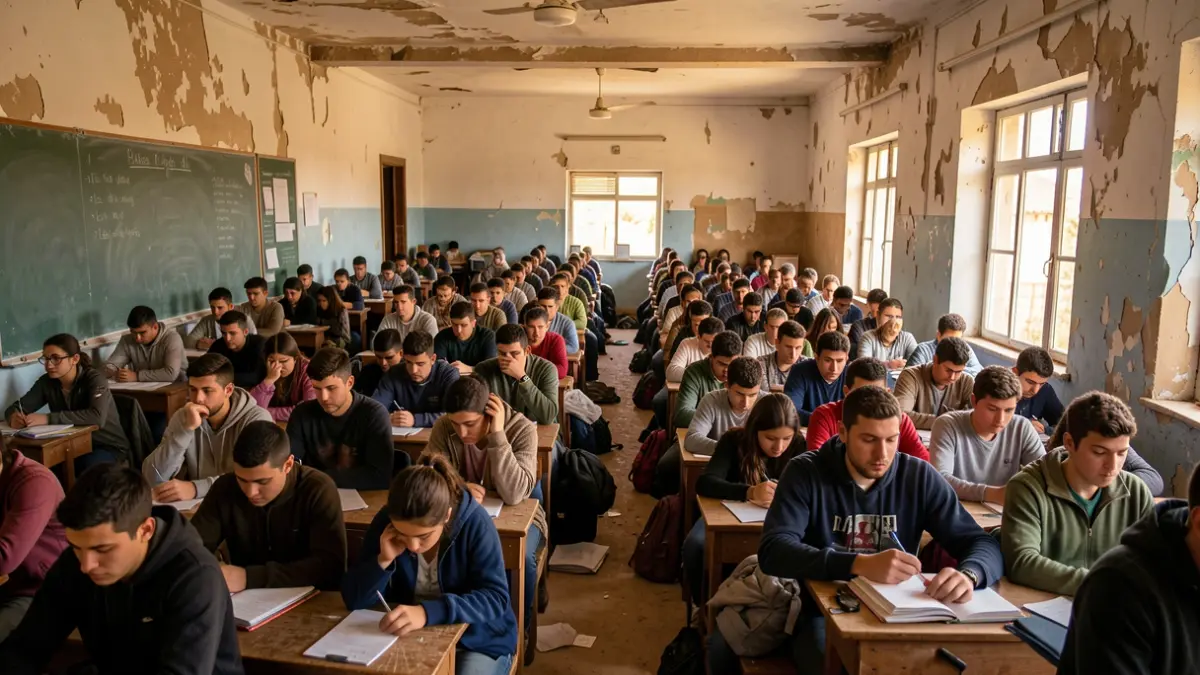 Generic image of an overcrowded classroom in Fuerteventura.