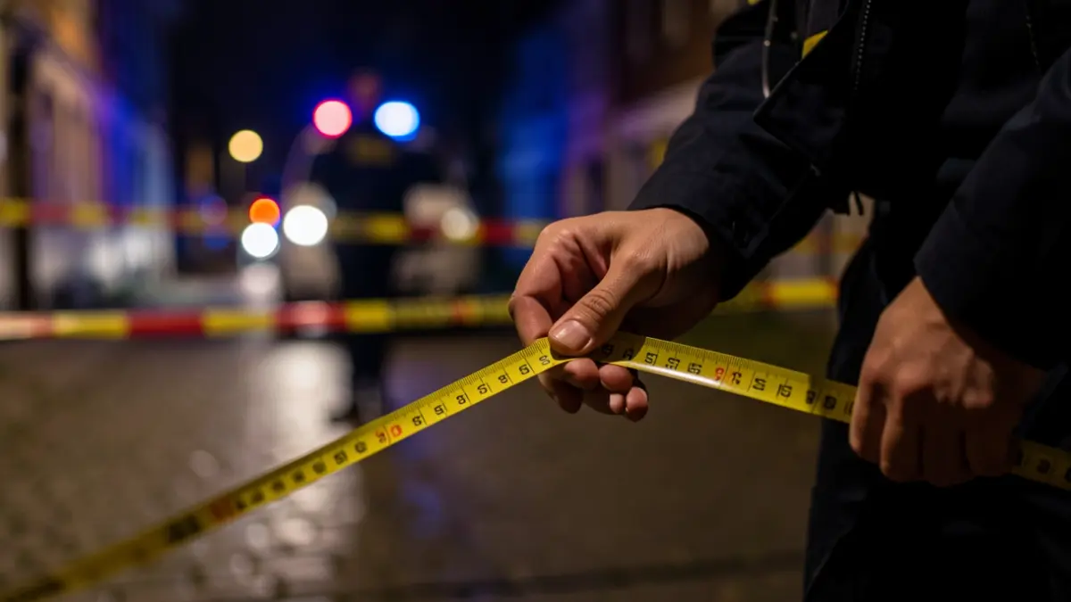 Generic image of a crime scene with police lights.