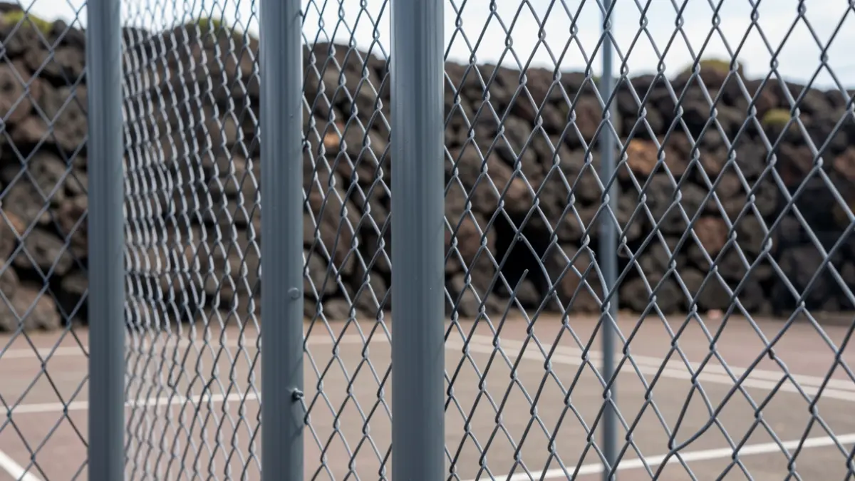 Image of a newly installed sports fence in Agüimes.