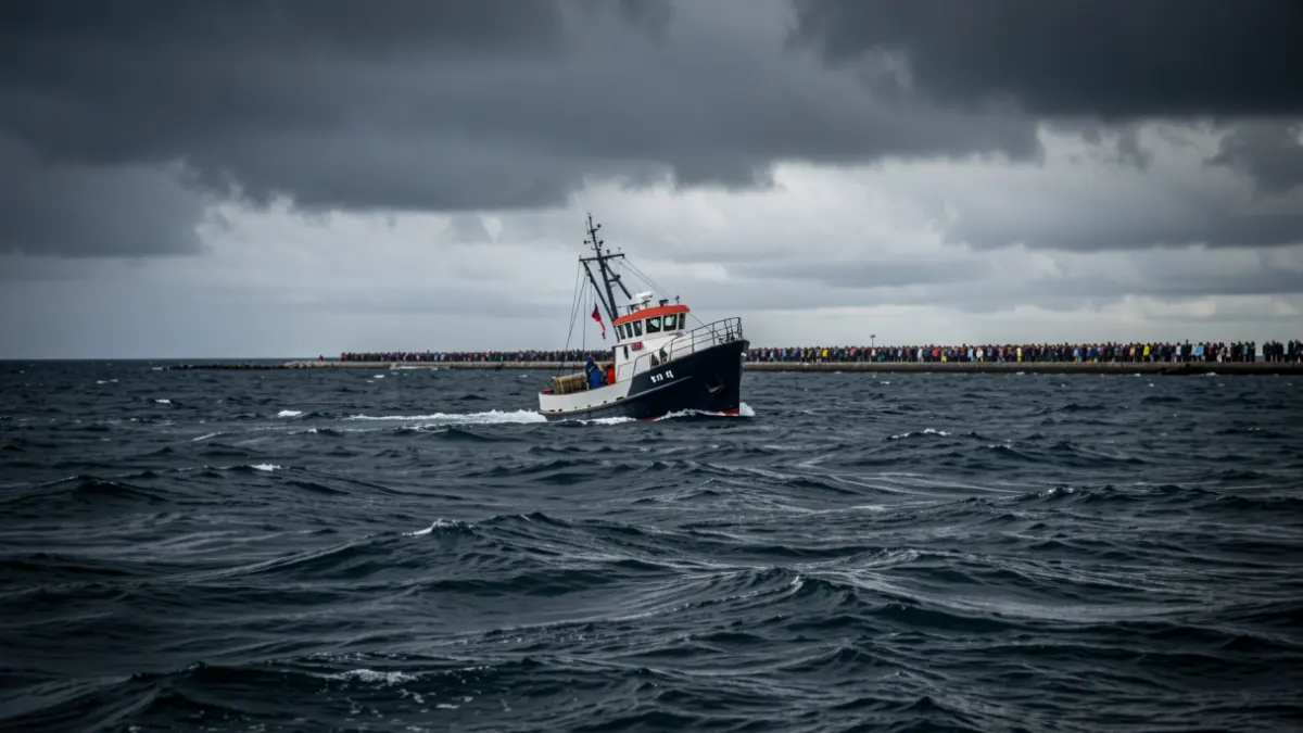 Generic image of a fishing boat adrift at sea during a rescue operation.