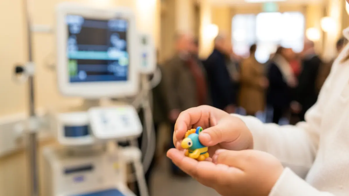 Generic image of a child's detail with blurred medical elements.