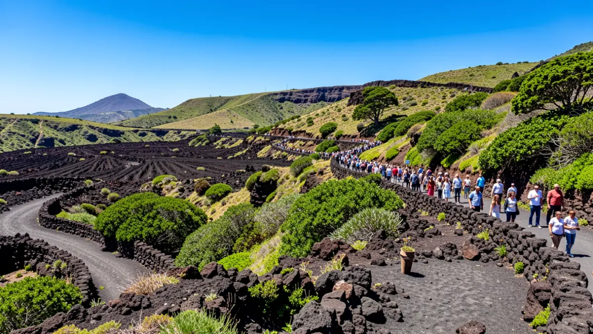 Generic image of a Canary Islands landscape with intense sun and vegetation.