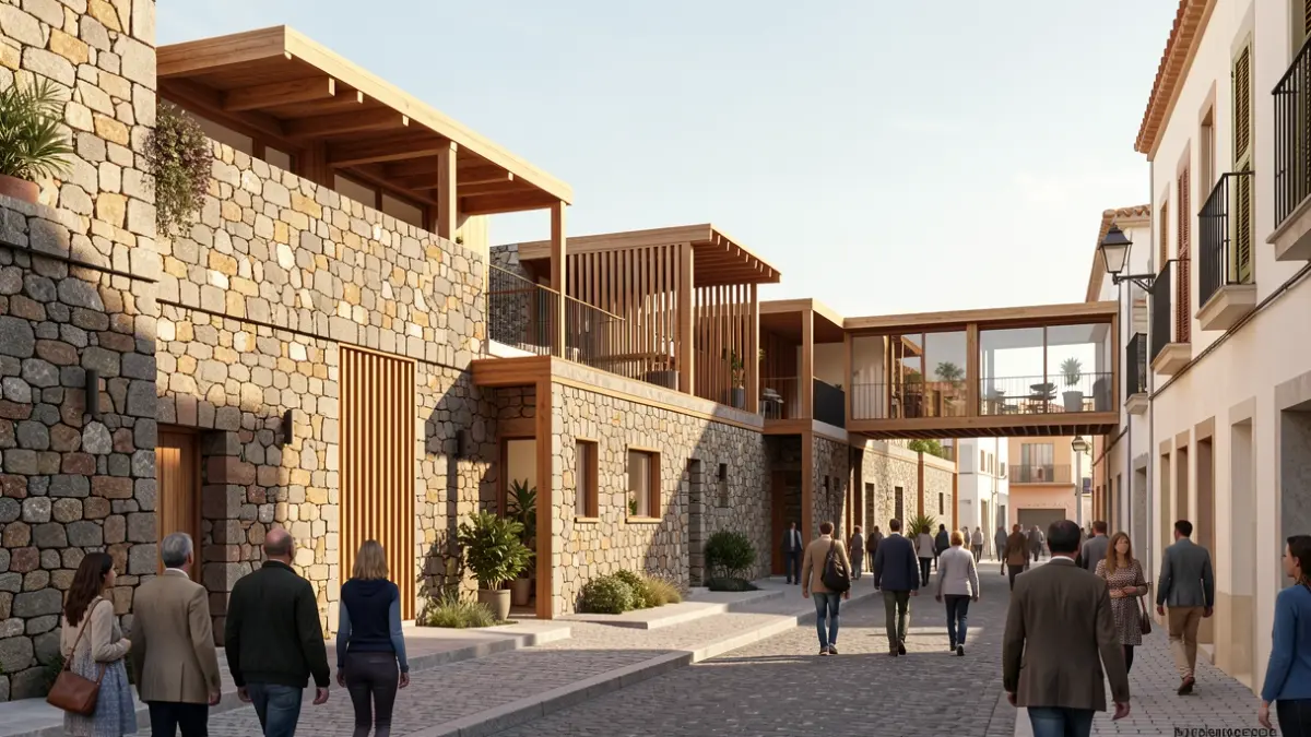 Representación visual de un proyecto de regeneración urbana en un entorno municipal canario.