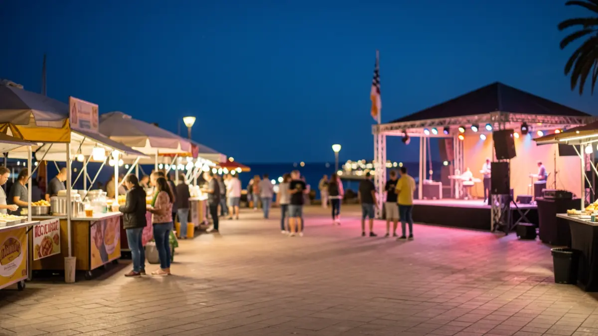 Imagen genérica de un evento nocturno festivo en la costa de Santa Cruz de Tenerife.