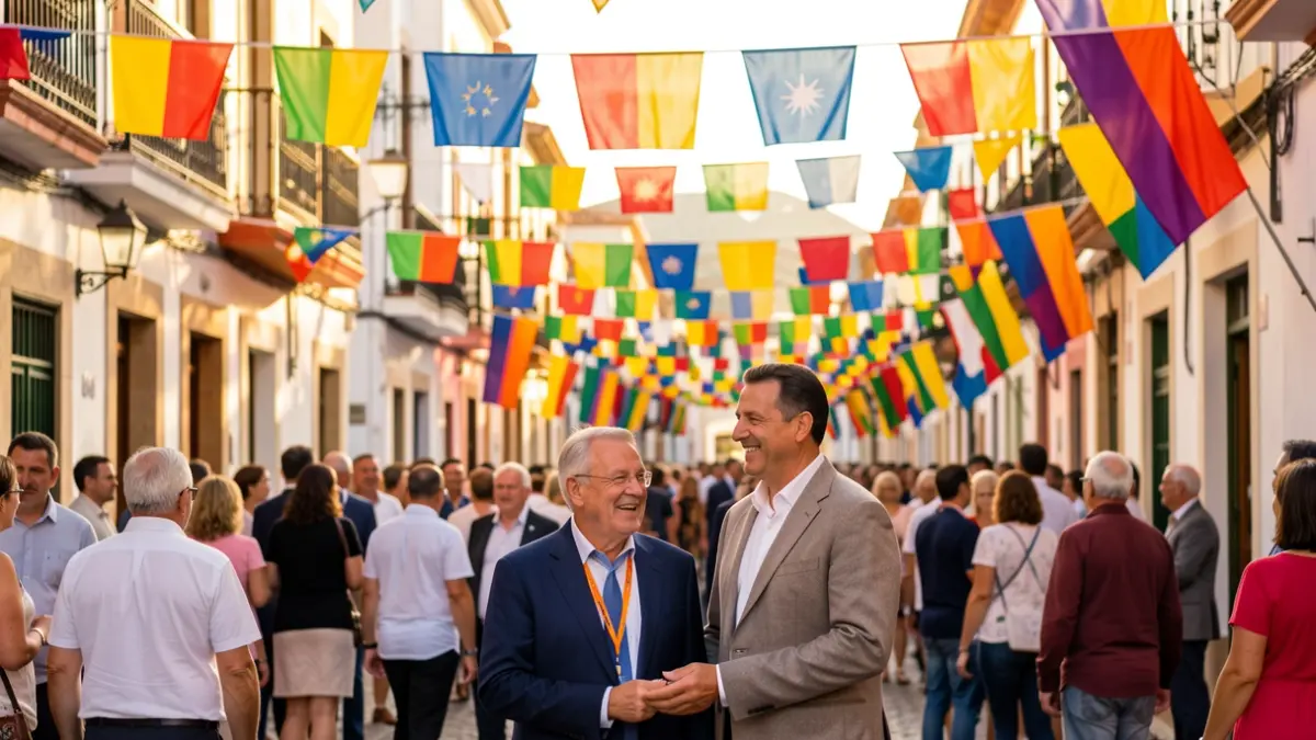 Imagen genérica de la bienvenida a una visita importante en Santa Cruz de Tenerife, con decoración festiva y público.