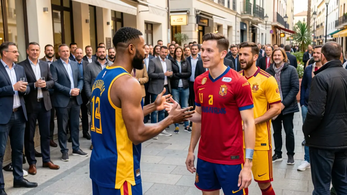 Imagen de Santi Aldama con la selección española de fútbol.