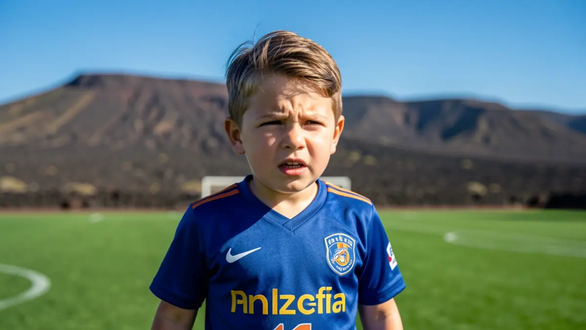 Generic image of a child playing football in Lanzarote.