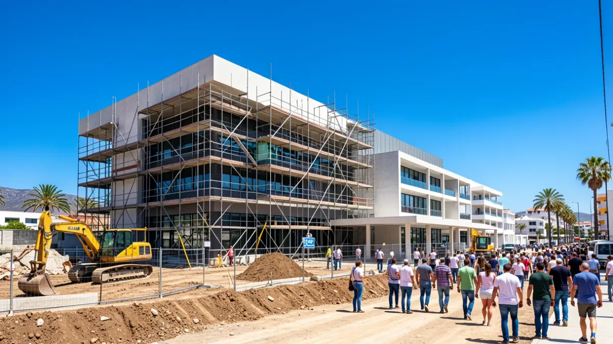 Obra de nuevas oficinas municipales en Arucas.