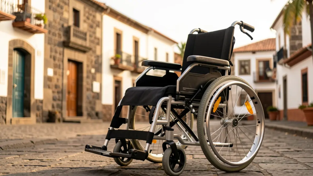 Silla adaptada para movilidad y evacuación en un centro cultural de Lanzarote.