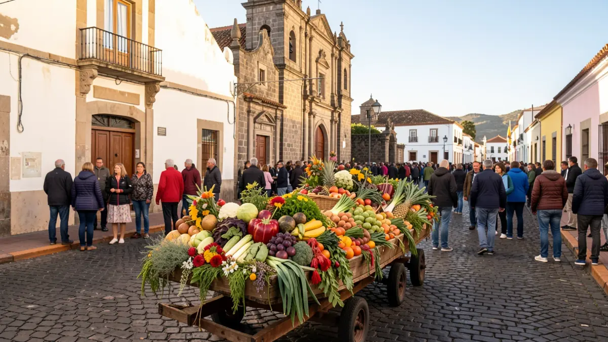 Imagen genérica de una carreta tradicional canaria en Teror.